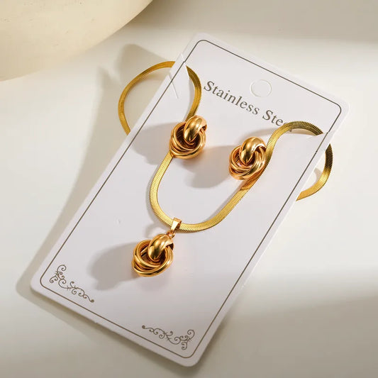 RVS sieradenset twee ringen – ketting 45 + 5 cm