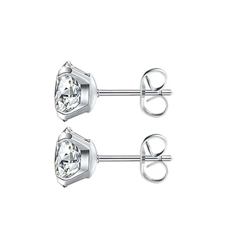 Boucles d'oreilles élégantes en titane avec zircon transparent