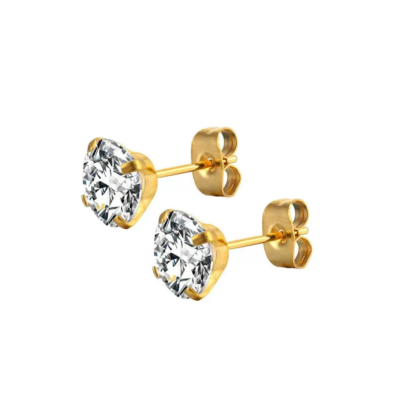 Boucles d'oreilles en titane couleur or sans nickel