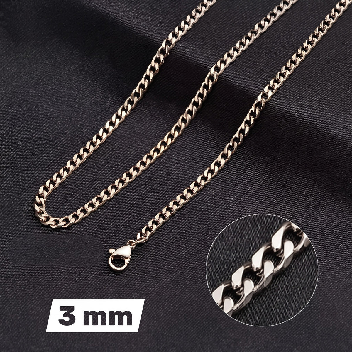 RVS gourmet ketting zilverkleurig Cuban – meerdere breedtes en lengtes