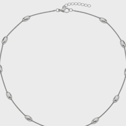 Goudkleurige of Zilverkleurige Ketting Ovale Bolletjes RVS 5mm 40cm Dames