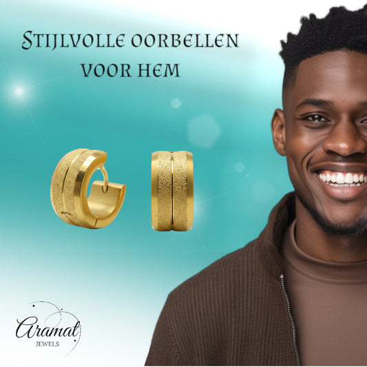 Elegant Gold-Plated Steel Earrings