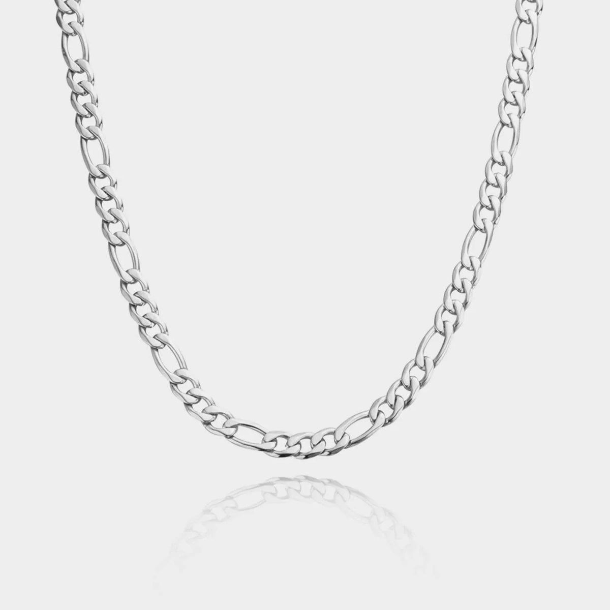 Stainless Steel Figaro Chain Silver-Colored – Classic Link Chain Steel Unisex