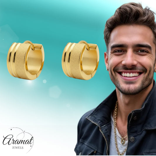 Gold-plated stainless steel earrings - Aramat Jewels® Subtle Chic