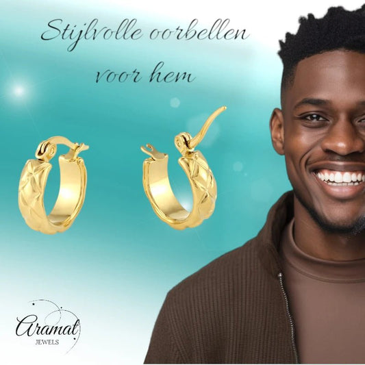 Goudkleurige Stainless Steel Oorringetjes 10mm - oor727 - fg - Oorringen kopen