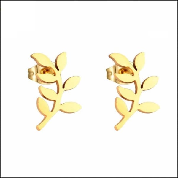 Gouden Oorbellen Met Blad Design Voor Oorbellen Zweerknopjes Blaadje