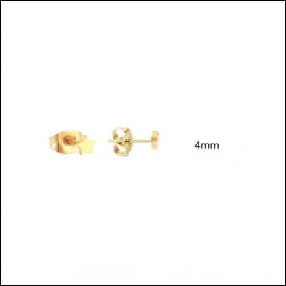 Gouden Oorbellen Van Zweerknopjes Ster Oorbellen Staal, 3mm