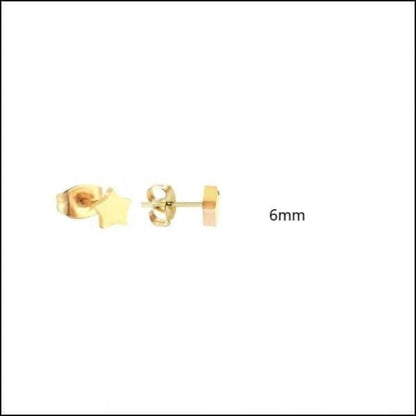 Gouden Ster Oorbellen Van Staal Met Een Diameter Vanaf 3mm.