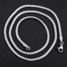 RVS platte kubus schakelketting zilverkleurig – 4 of 6 mm