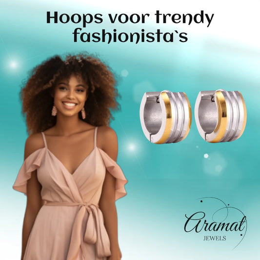 Bicolor Stripes Earrings