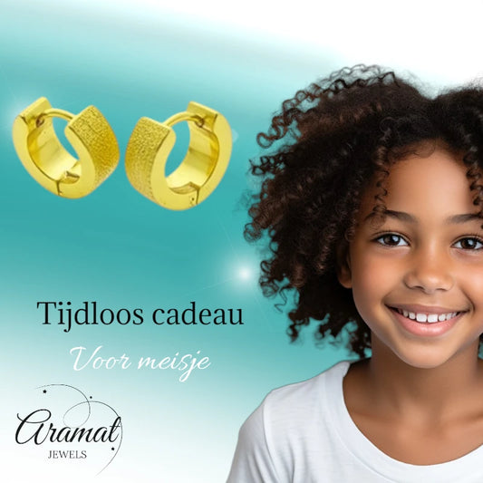 Gold-plated steel Huggies earrings 11mm