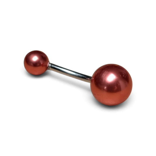 Red Pearl Navel Piercing Made of Surgical Steel