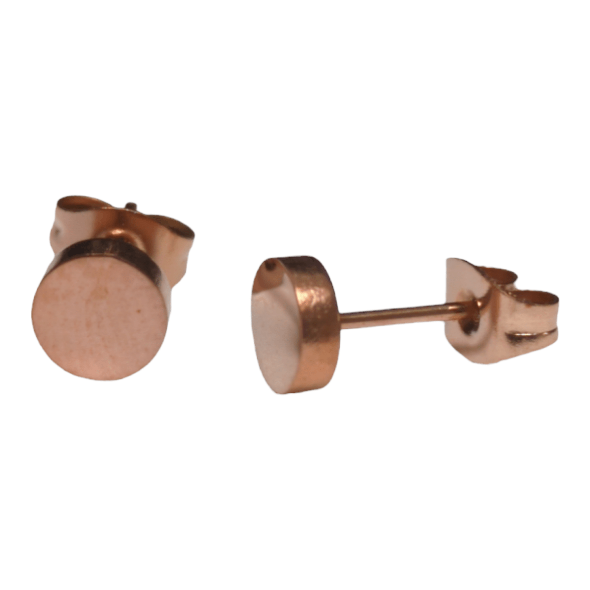 Rosekleurige Ronde Oorstekers RVS 6mm - Aramat Jewels - Oorbellen - cadeautip
