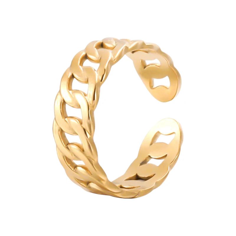 Stalen Verstelbare Schakel Ring - One Size - RVS - ring249 - 161114 - Ringen kopen