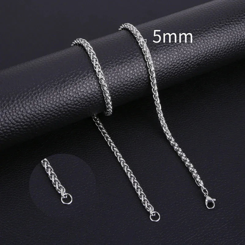 Collier queue de renard en acier inoxydable 60 cm – 7 mm