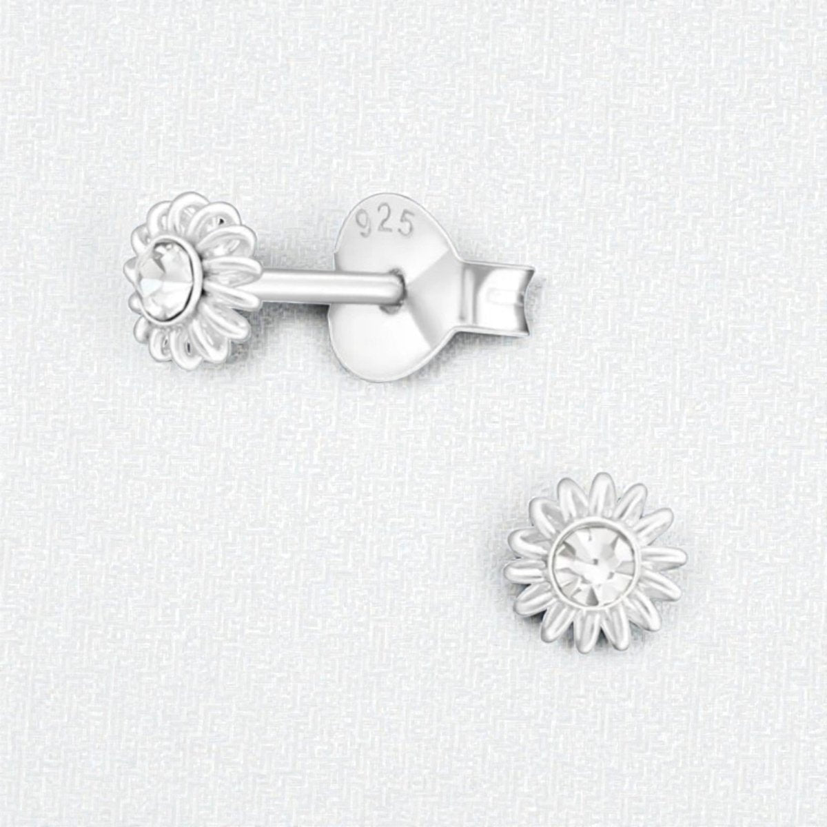 Zilveren Kristal Kinder Oorbellen - Aramat Jewels - Oorbellen - cadeautip