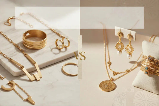 Goudkleurig RVS versus Gold Plated – eerlijke vergelijking duurzaamheid, waterbestendigheid en huidvriendelijkheid – Aramat Jewels