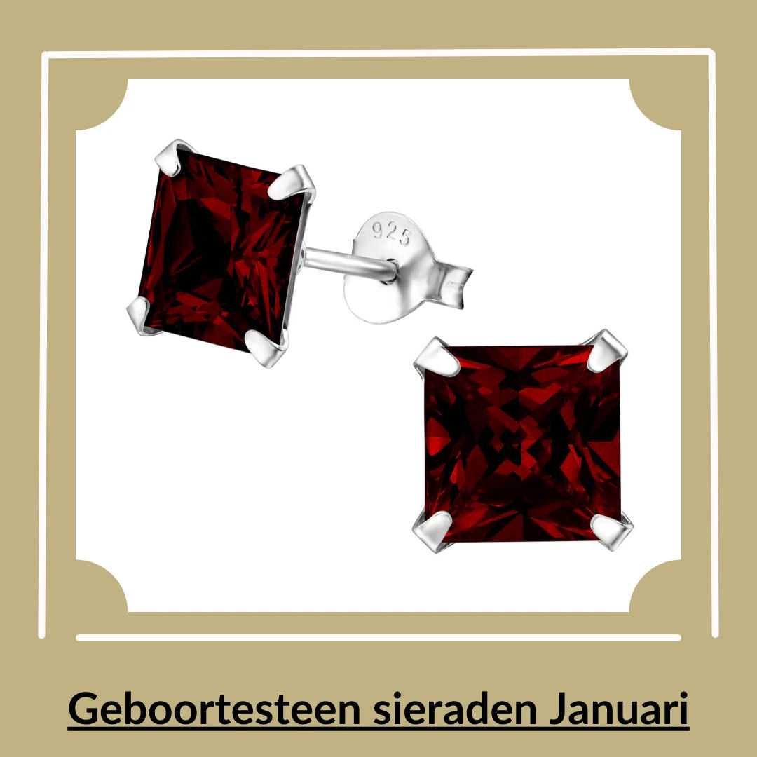 Donker Rode Zirkonia Geboortesteen Januari Collectie