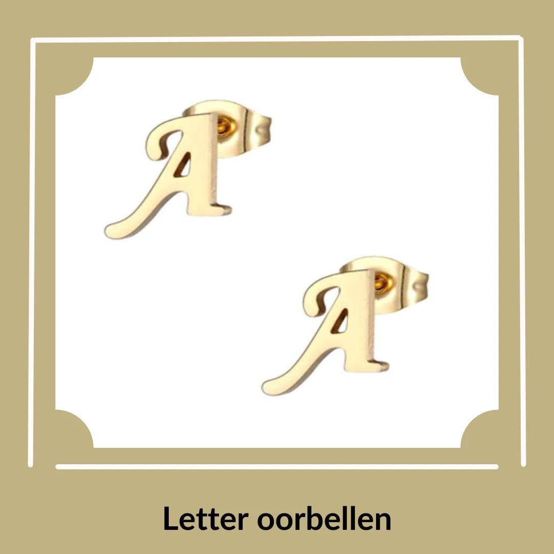 Letter Oorbellen - Initiaal Oorstekers