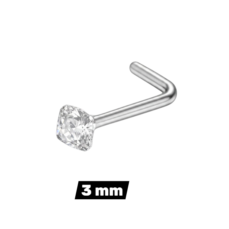 Piercing de nez en acier avec pierre de zircone
