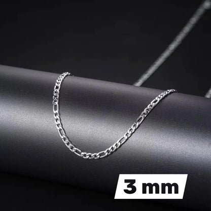 RVS Figaro Ketting Zilverkleurig – Klassieke Schakelketting Staal Unisex
