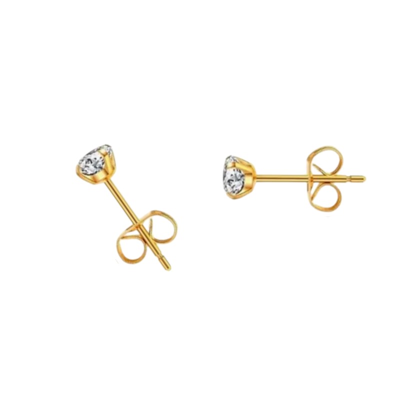 Boucles d'oreilles en titane couleur or sans nickel