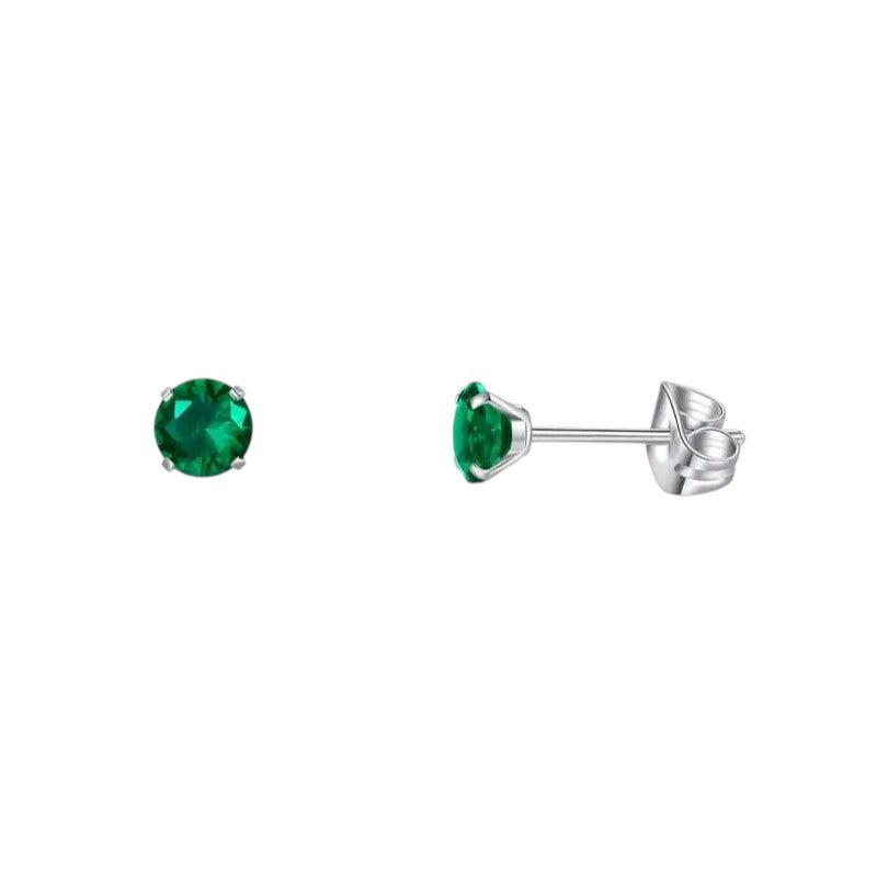 Boucles d'oreilles en titane avec zircon vert