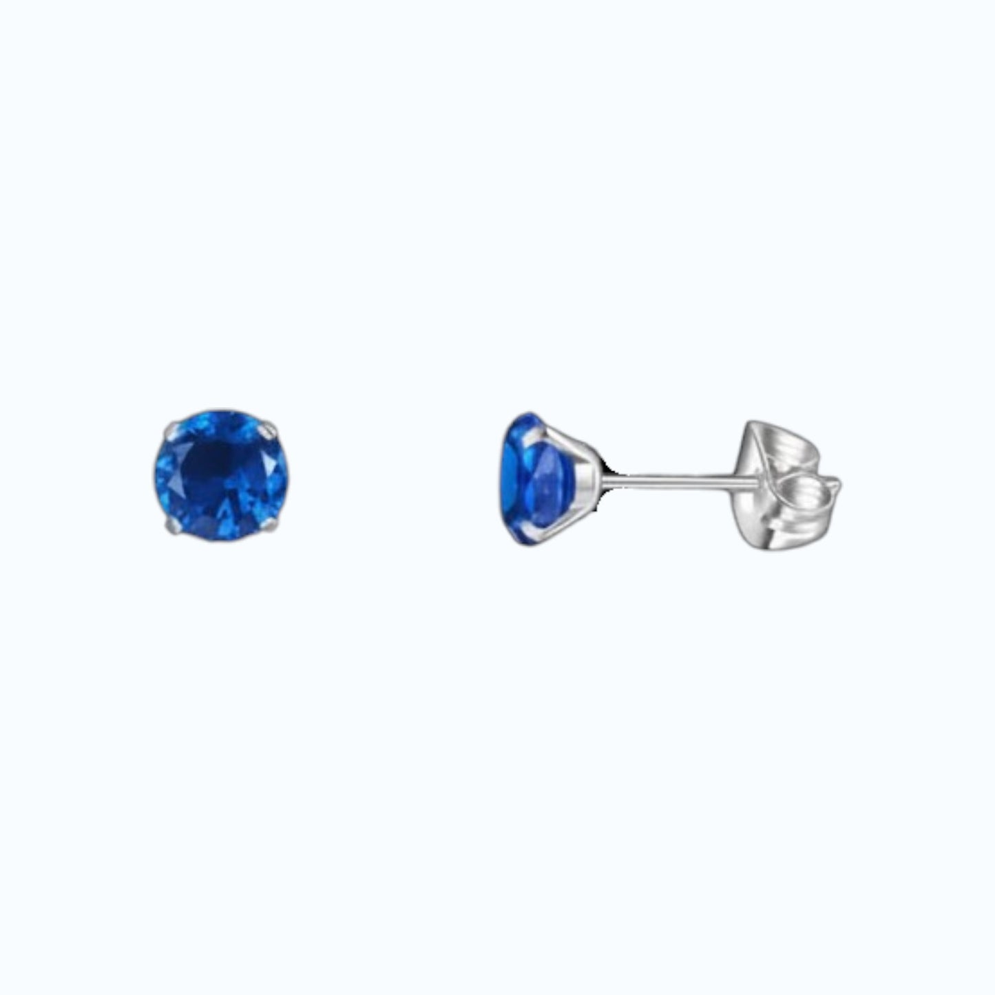 Boucles d'oreilles en titane avec zircon bleu foncé