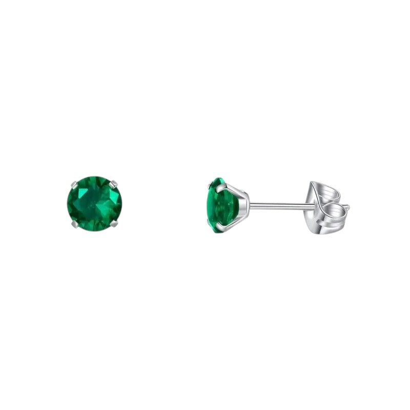 Boucles d'oreilles en titane avec zircon vert