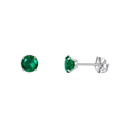 Titanium Earrings With Zirconia Green