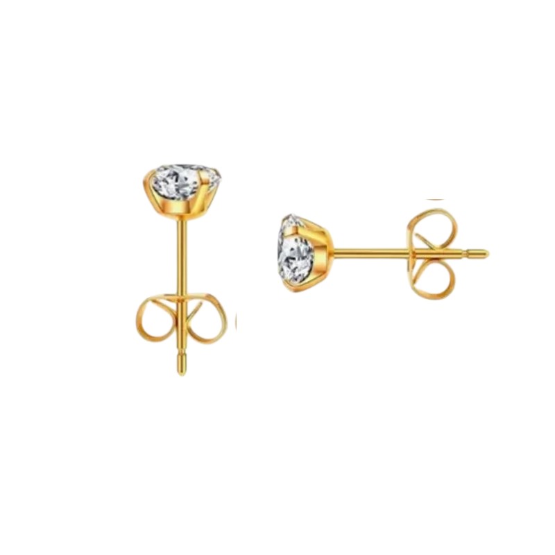 Boucles d'oreilles en titane couleur or sans nickel