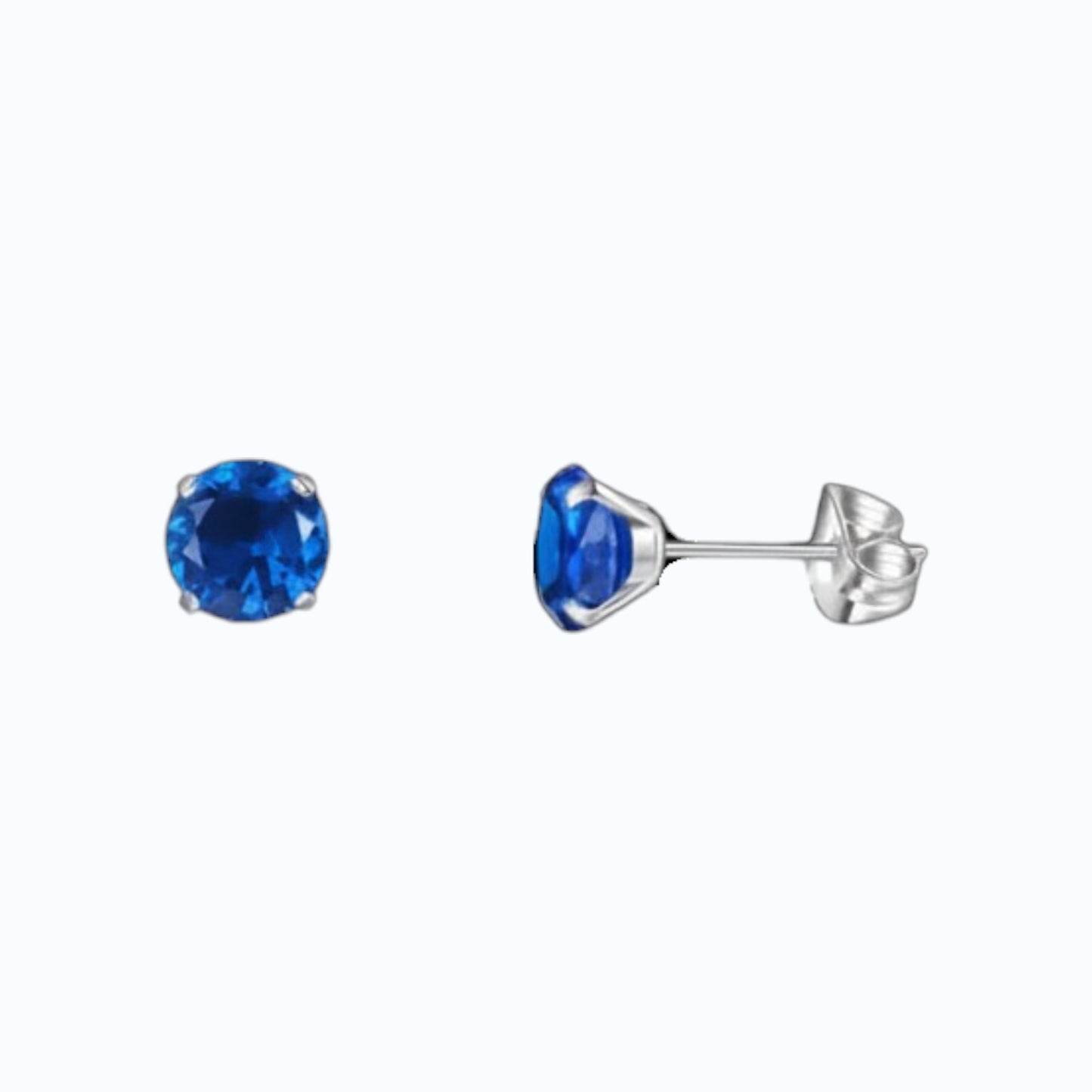 Boucles d'oreilles en titane avec zircon bleu foncé