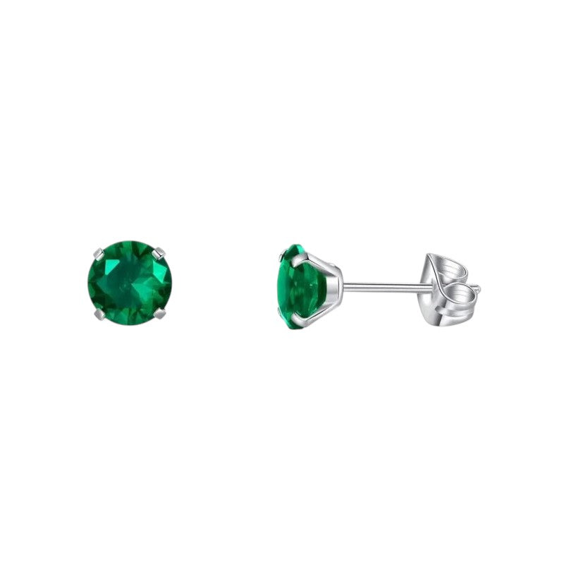 Boucles d'oreilles en titane avec zircon vert
