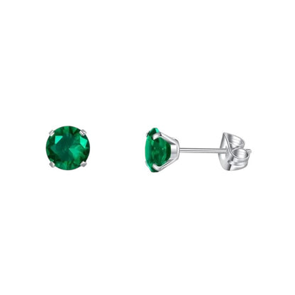 Titanium Earrings With Zirconia Green