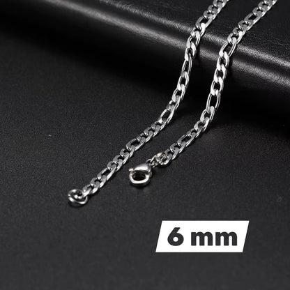 RVS Figaro Ketting Zilverkleurig – Klassieke Schakelketting Staal Unisex