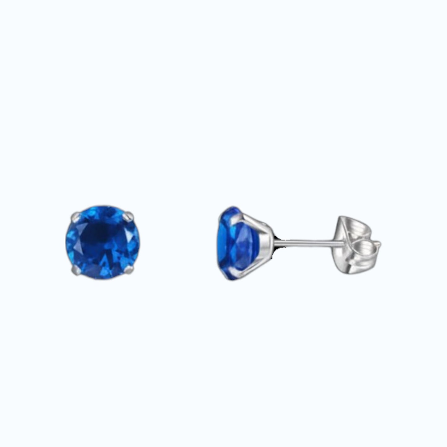 Boucles d'oreilles en titane avec zircon bleu foncé