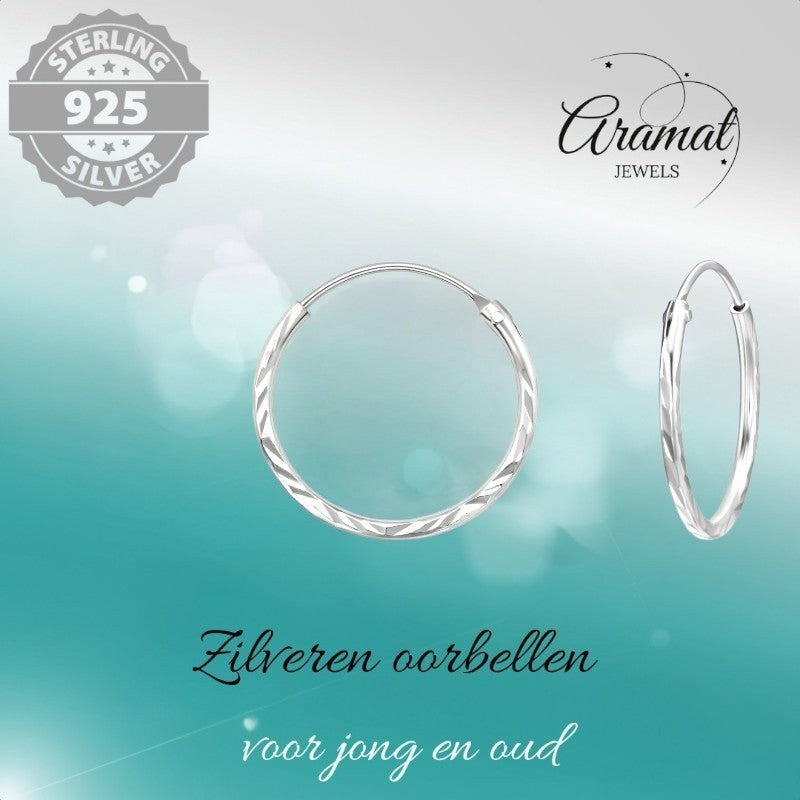 925 Zilveren Bewerkte Oorringen 20x1mm - oor1725 - 15041 - Oorringen kopen# - 1mm - 20mm