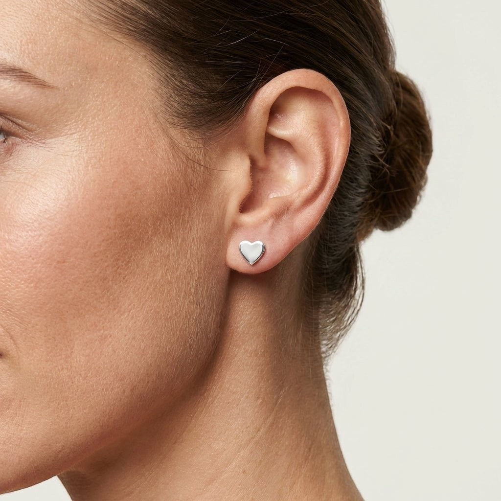 925 Zilveren Hartjes Oorbellen - 4 mm - Glad - Aramat Jewels - Oorbellen - cadeautip