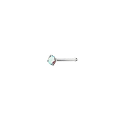 Stalen Neuspiercing Ronde Zirkonia 2mm – Recht Staafje Meerdere Kleuren