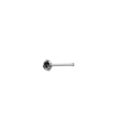 Stalen Neuspiercing Ronde Zirkonia 2mm – Recht Staafje Meerdere Kleuren