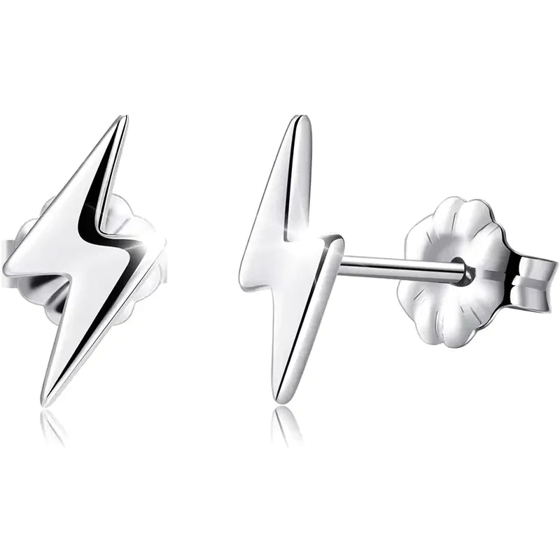 Zilverkleurige Titanium Oorstekers - Aramat Jewels ® Met Enkele Sterren