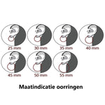 Zes Verschillende Maten Zwarte Synthetische Parel Oorringen Van Zilveren Oorringetjes Met Zwarte Parel