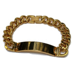 Gouden Armband Met Een Ketting Op Plaatarmband Staal 21cm 11mm Goudkleurig