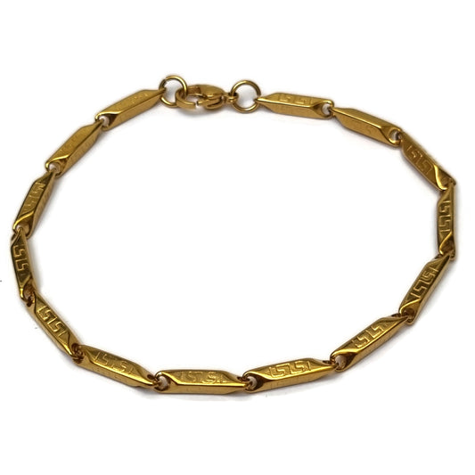 Gouden Armband Met Hartvormig Motief Voor Gouden Schakel Armband Grieks Motief.