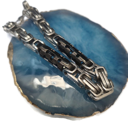 Zilveren En Zwarte Onyxiet Armbanden Van Aramat Jewels® In Roestvrij Staal
