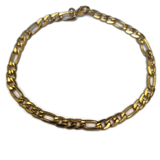 Gouden Stalen Figaro Armband Met Een Link