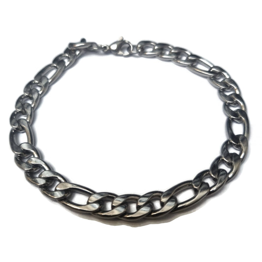 Zilveren Stalen Figaro Armband Met Grote Schakel - Aramat Jewels®