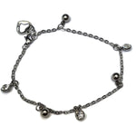 Armband Van Staal Met Hart En Bedelhartcharm - Elegante Bedel Armband Van Staal Met Zirkonia