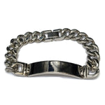 Zilveren Armband Met Metalen Sluiting - Stalen Plaatarmband Rvs 21cm 11mm