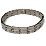 Stalen Schakel Armband Met Vlechtpatroon